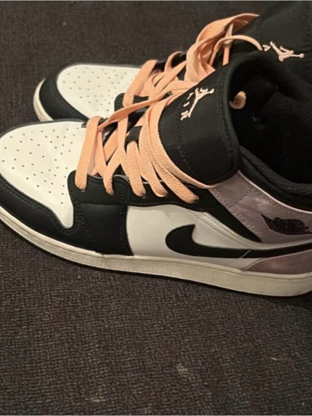 Nike Women's High-Top Sneakers in Black, White & Peach
